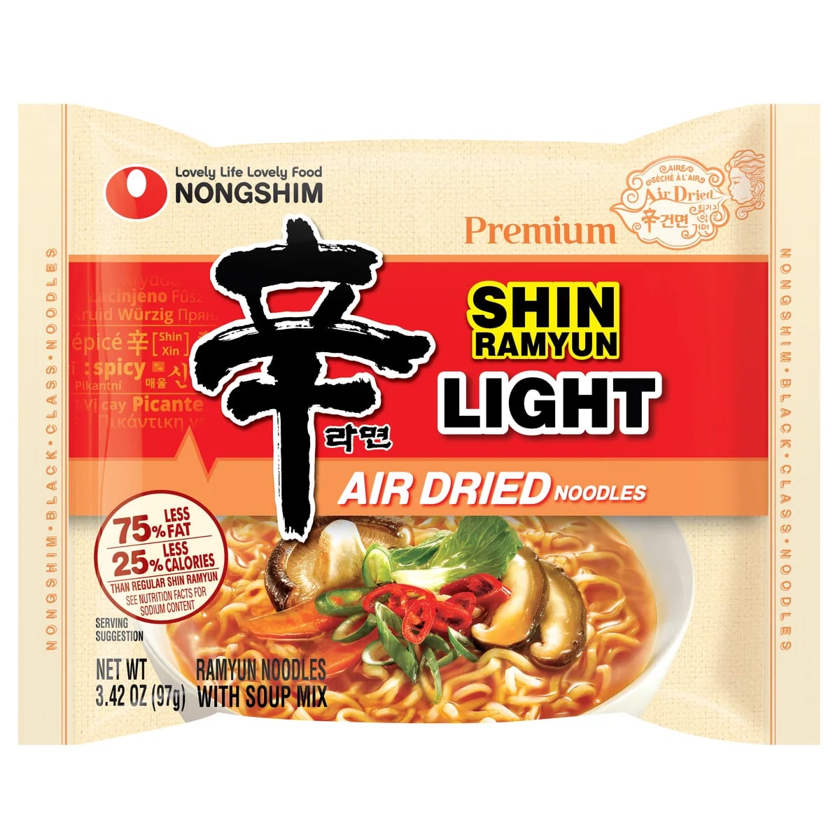 Nongshim Shin Ramyun Light (Air-Dried) packaging