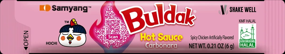 Buldak Hot Chicken Flavour Sauce Carbonara Sachet 6 g packaging
