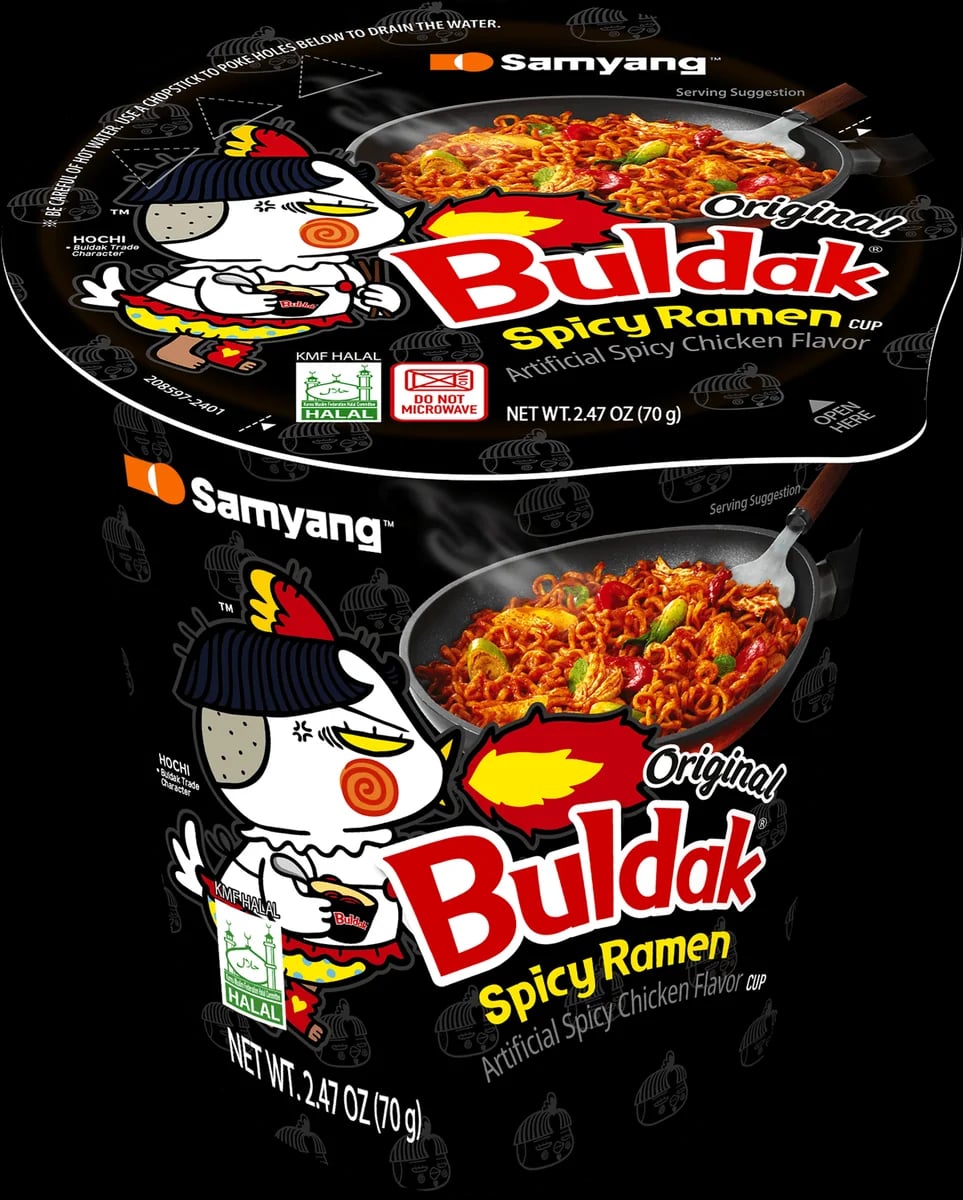 Buldak Hot Chicken Flavour Ramen Original Cup 70 g packaging
