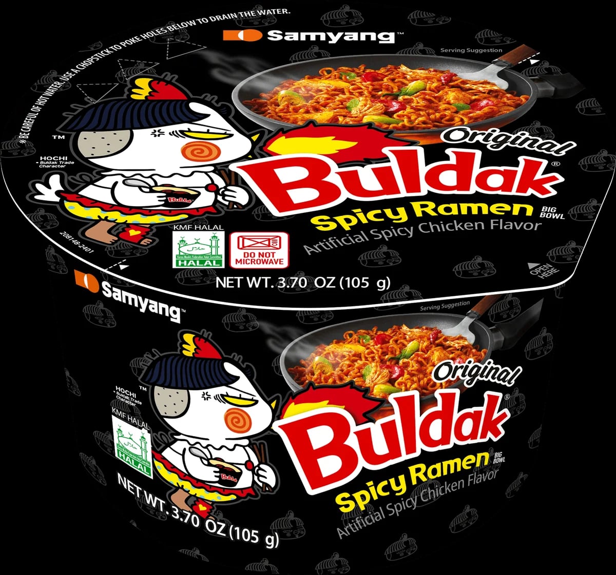 Buldak Hot Chicken Flavour Ramen Original Big Bowl 105 g packaging