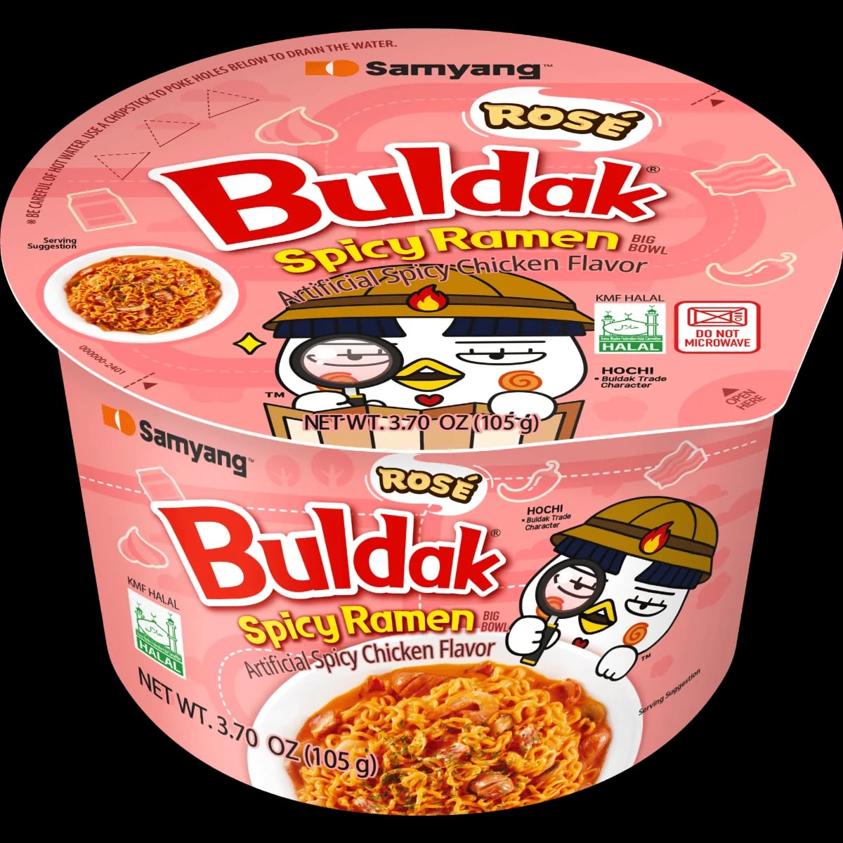 Buldak Rosé Hot Chicken Flavour Ramen Big Bowl 105 g packaging