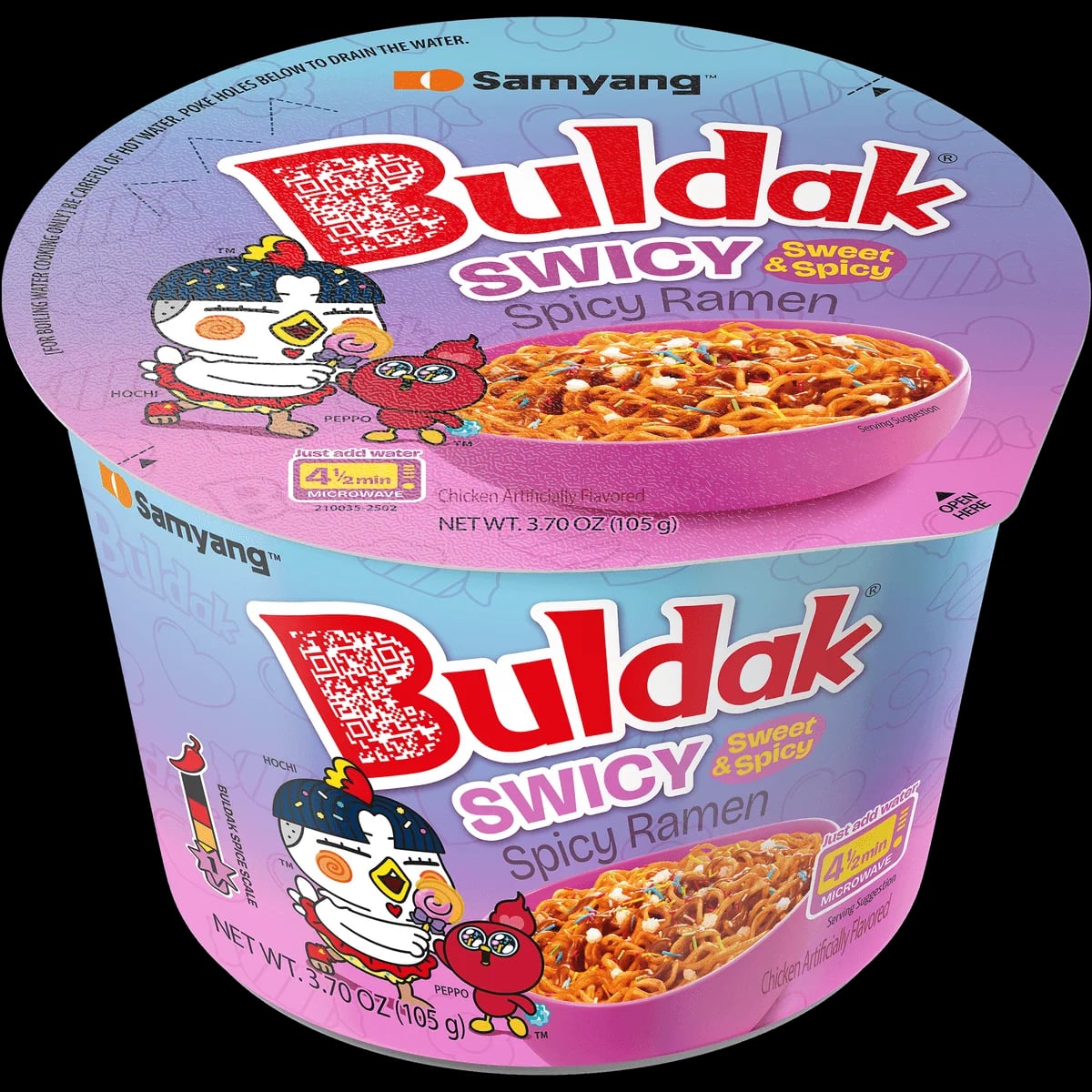Buldak Swicy Hot Chicken Flavour Ramen Big Bowl 105 g packaging
