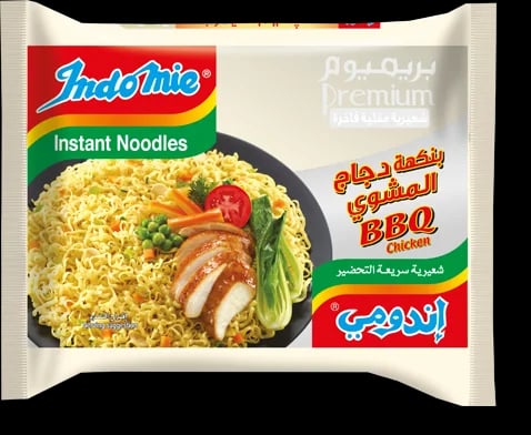 Indomie Curly Noodles BBQ Chicken Flavour packaging
